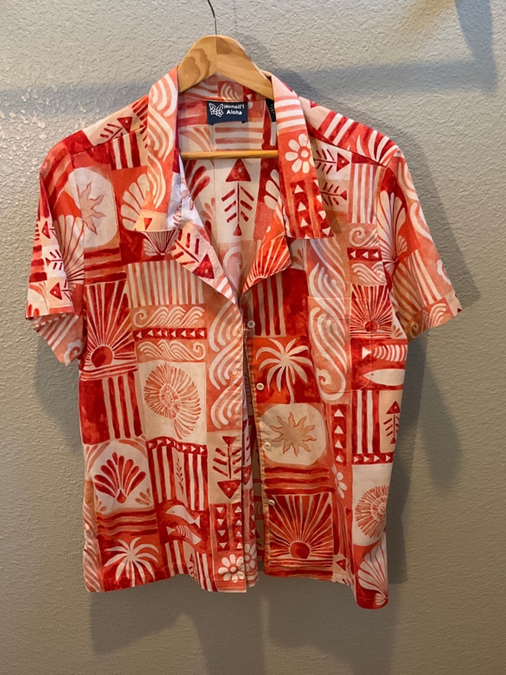 Honolii Aloha Orange & Cream Cotton Aloha Shirt